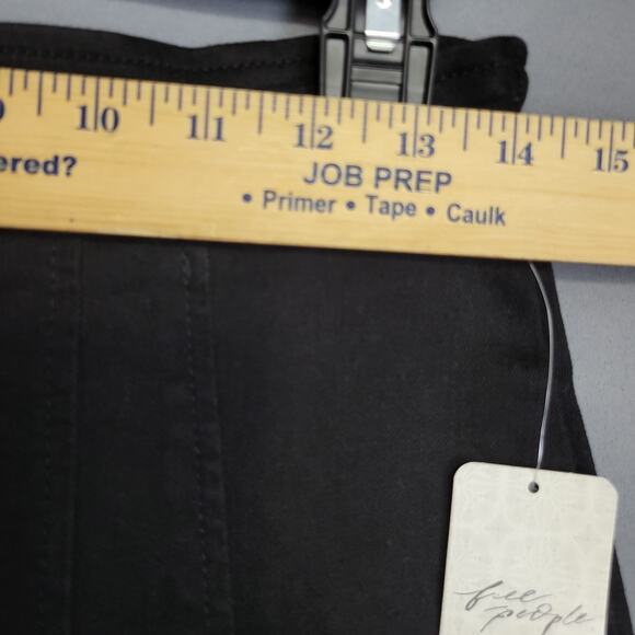 Free People We The Free Denim Mini Skirt Womens 4 Black Jean Full Front Zip New - Picture 6 of 12